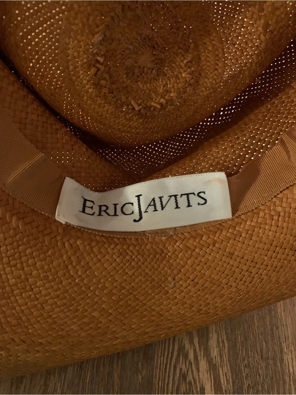 Eric Javits Wide Brim Straw Hat in Cognac - Picture 8 of 8